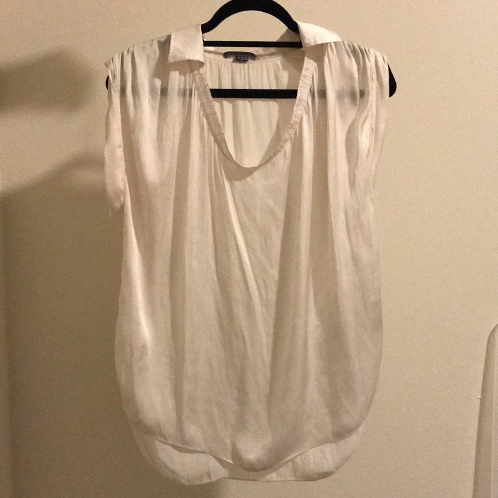 Vince White Silk Blouse